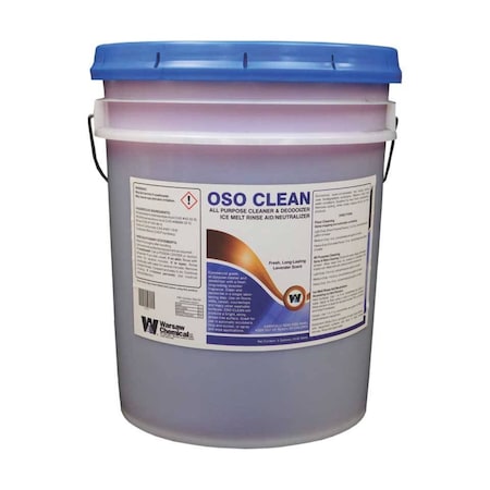 Warsaw Chemical Oso Clean, All Purpose Cleaner & deodorizer and Ice Melt Neutralizer, Lavender Scent, 5-Gallon  Pail 63231-0000005